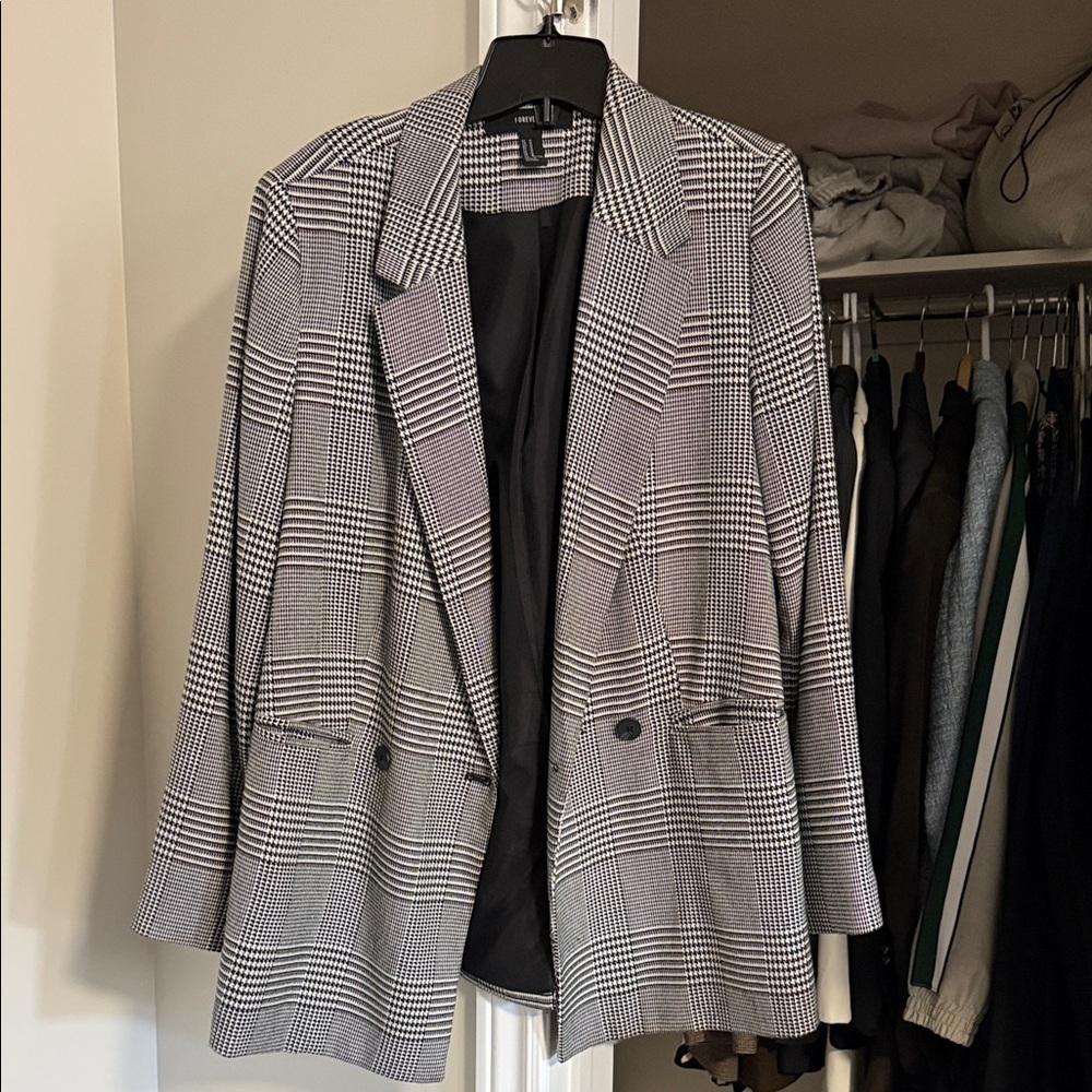 Forever 21 Monochrome Checkered Blazer